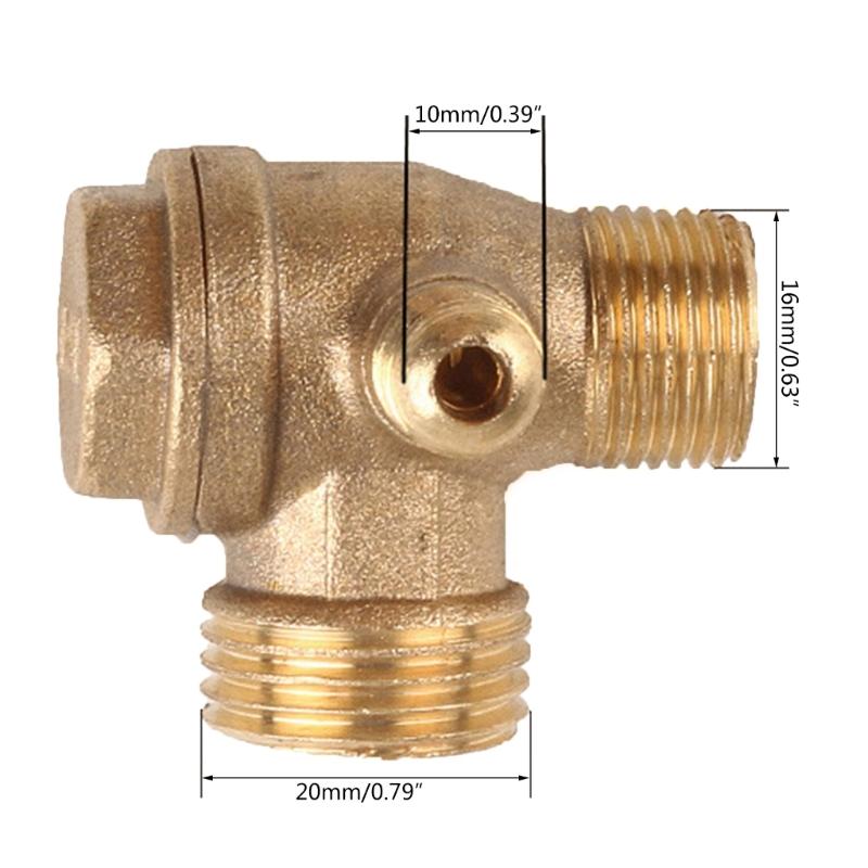 3-Way Unidirectional Check Valve Connect Pipe Brass/Aluminium Alloy High Quality Air Compressor Replacement Check Valves