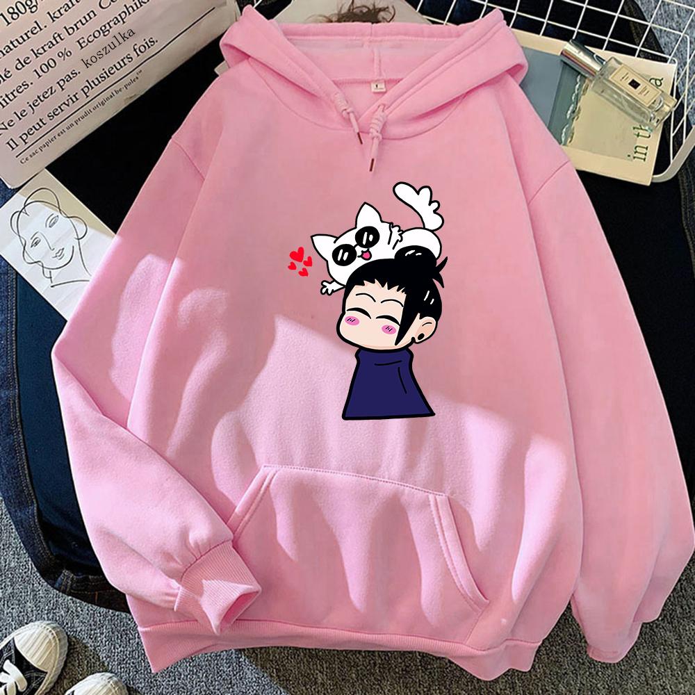 Geto Suguru a Gojo Cat in Love Anime Jujutsu Kaisen Hoodie 2023 Dámské Harajuku Mikiny Unisex Kawaii Vintage mikiny Korea