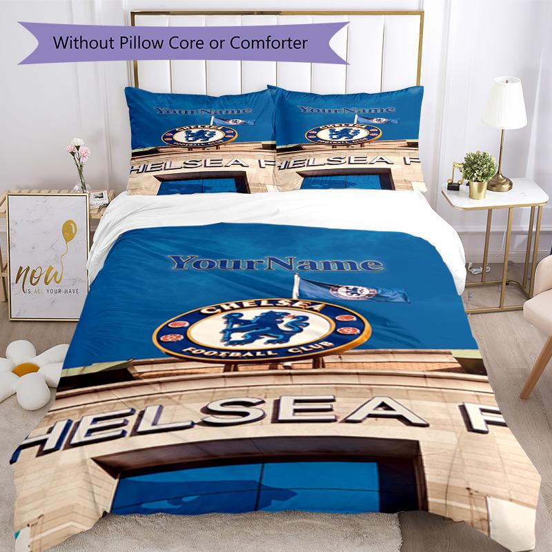 Chelsea Adınıza Özel Yatak Örtüsü Seti Nefes Alabilen Yorgan Kılıfı ve Yastık Kılıfları Ev Dekorasyonu Doğum Günü Hediyesi