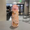 780ML 3D Printed Water Bottle with Butterfly Print Sports Water Bottle | Leak-Proof Flip Lid All-Over Design Gym Cup,PVC-Free