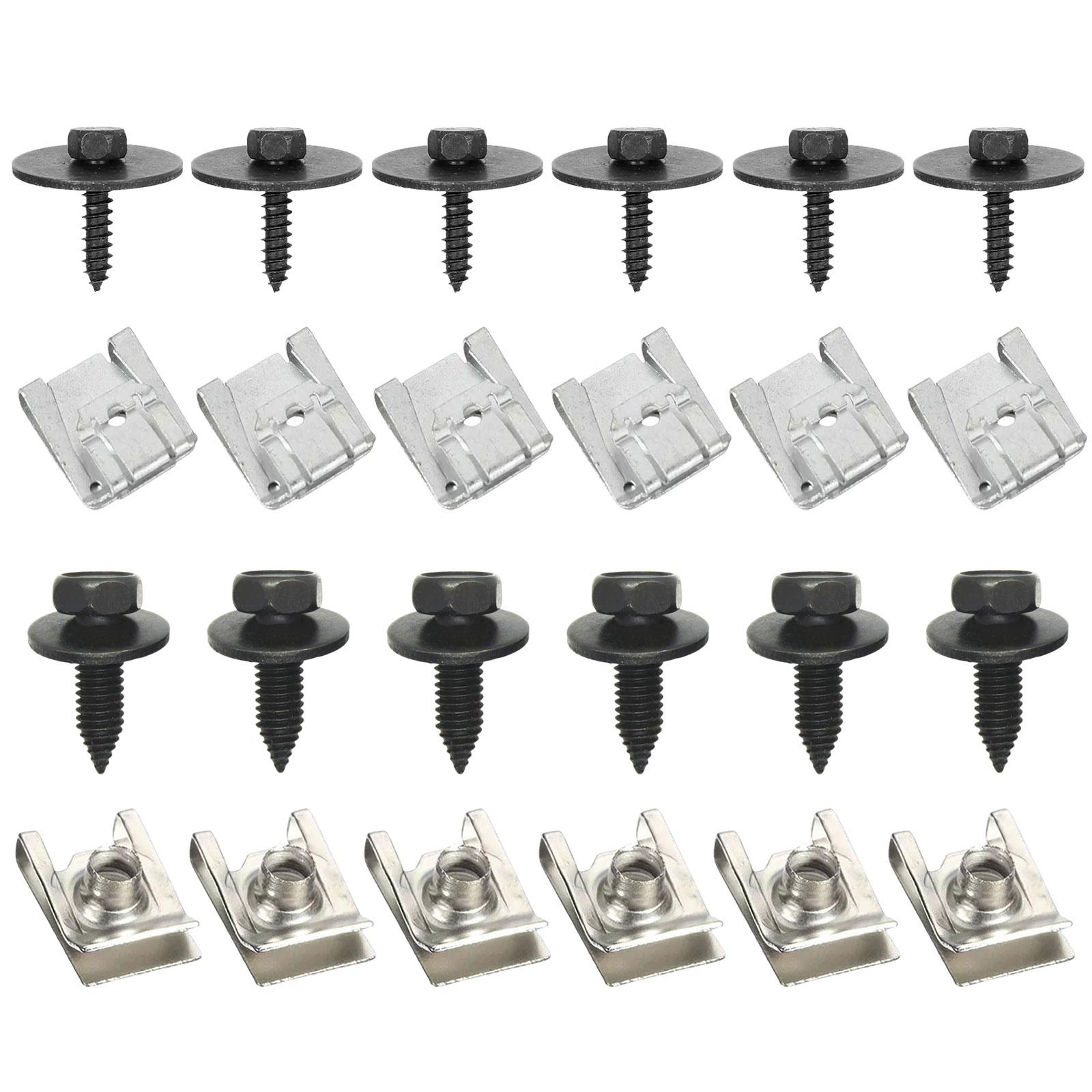 24Pcs Car Engine Undertray Fixing Clips Screws Under Cover Rivet Fasteners For Mercedes G S E C Class W203 W204 SL GL GLC 24PCS