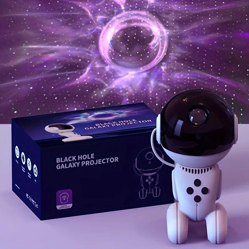 Galaxy Projector Starry Night Light Space Black Hole Robot Starry Night Projector with Remote Control For Game Room