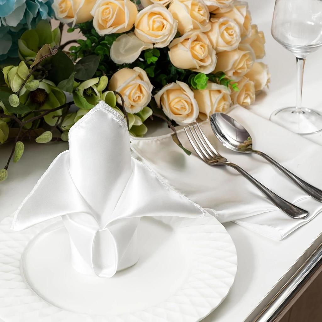 Satin Polyester Luxury Napkin for Weddings & Festive Table Decoration