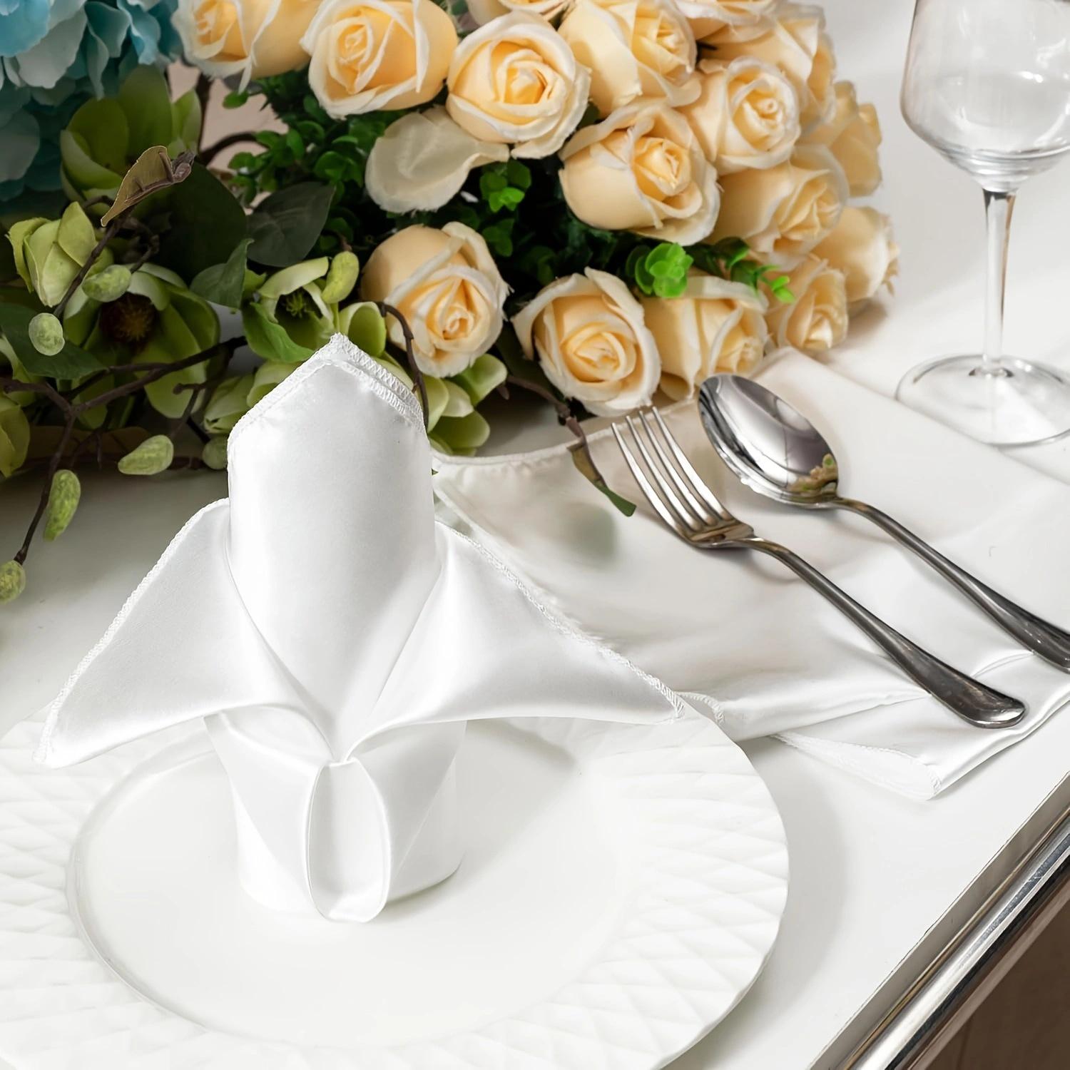 

Роскошная салфетка из сатинового полиэстера для свадеб и праздничного оформления стола 30x30cm (1 PC)