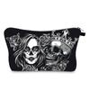 Skull Print Travel Makeup Bag Halloween Zipper Cosmetic Bags Large Capacity Travel Toiletries Organizer for Women Men