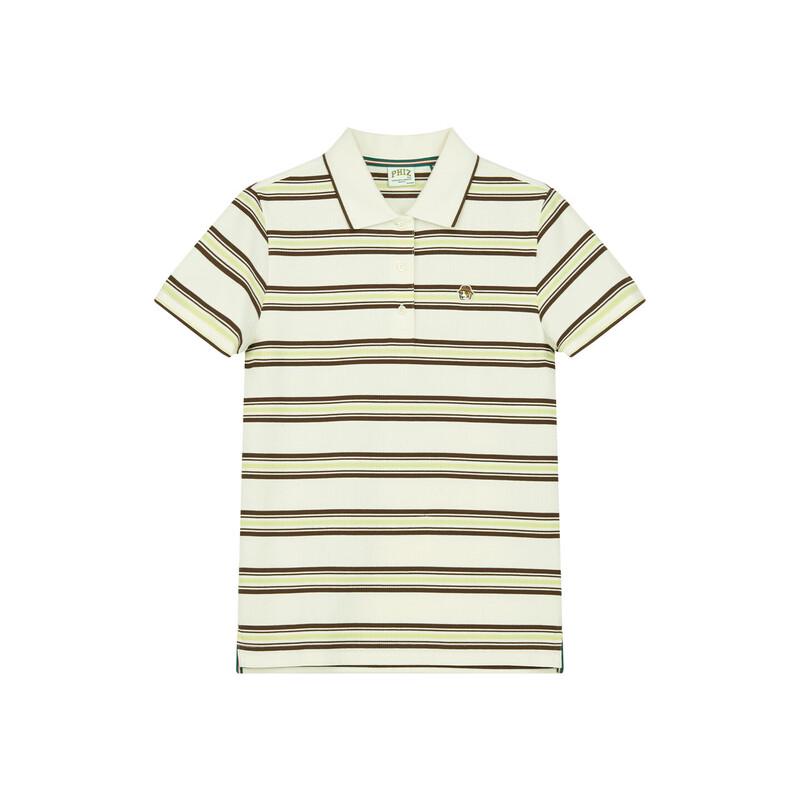 HAZZYS Women's PHIZ Series Wide Stripe Color Block Polo Shirt