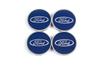 Колпачки на диски 54.5/50мм синие (4 шт)
