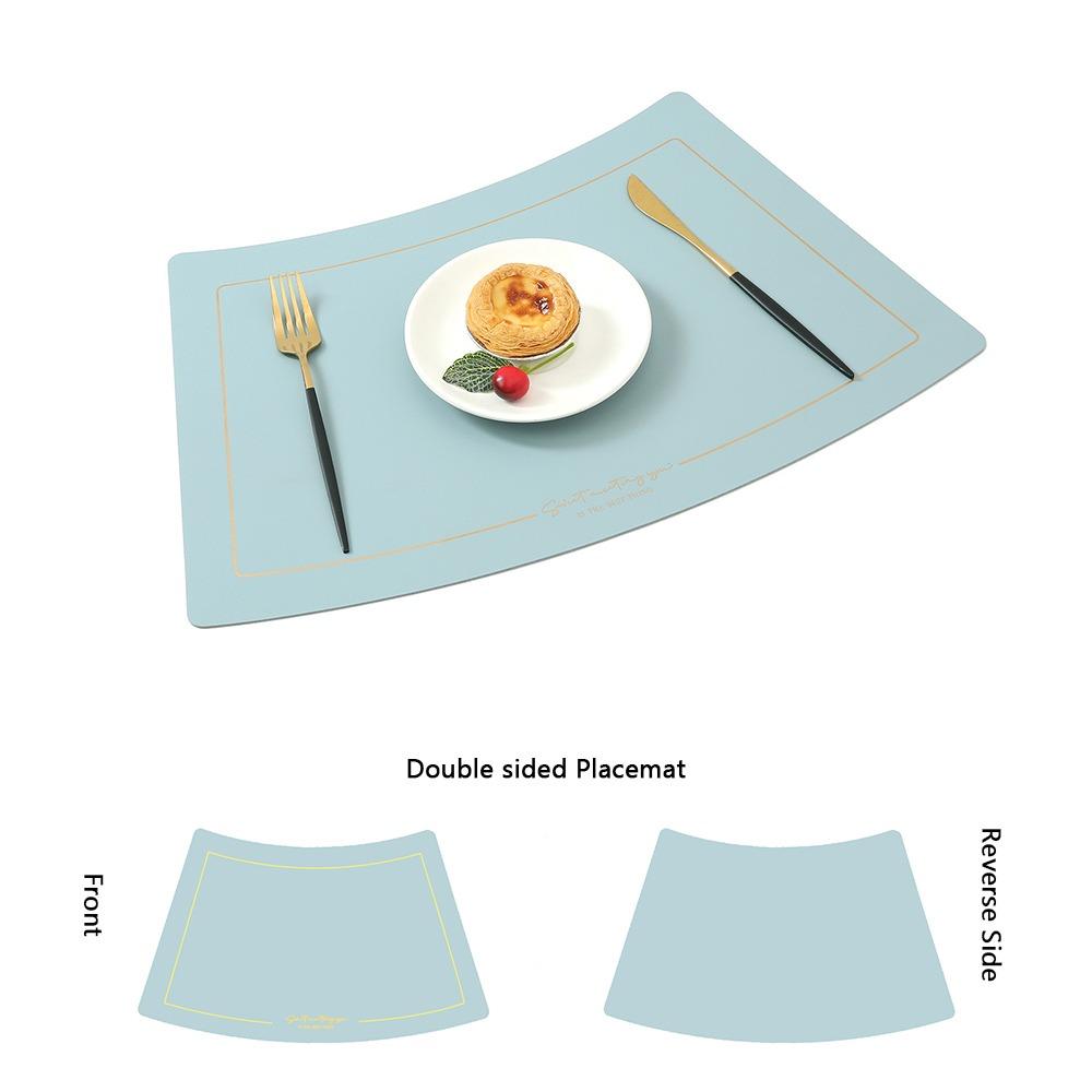 Chinese Style Leather Placemat PU Leather Western Placemat Heat Insulation Mat  Restaurant Use