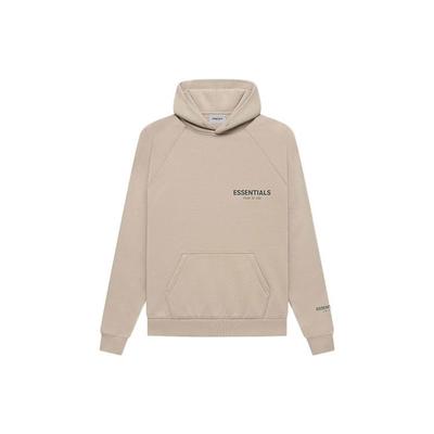 Fear of God Essentials Reflexní Logo Mikina s Kapucí Podšitá Fleecem Volný Střih Unisex Mikina Hnědá FOG-FW21-159