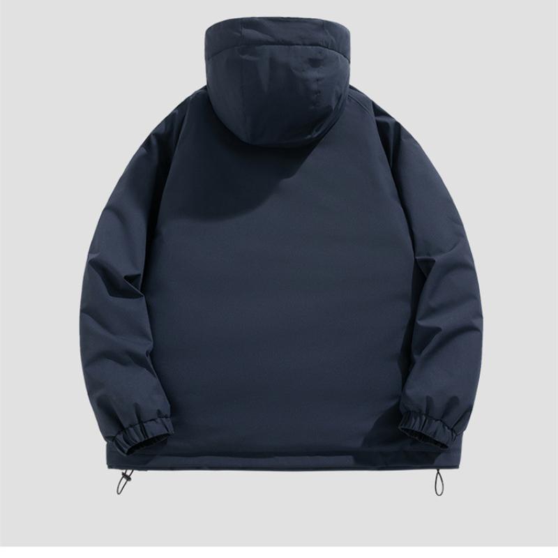 Cozy Up Men's Casual Sports Loose Hooded Thickened Workwear Warm Cotton Jacket