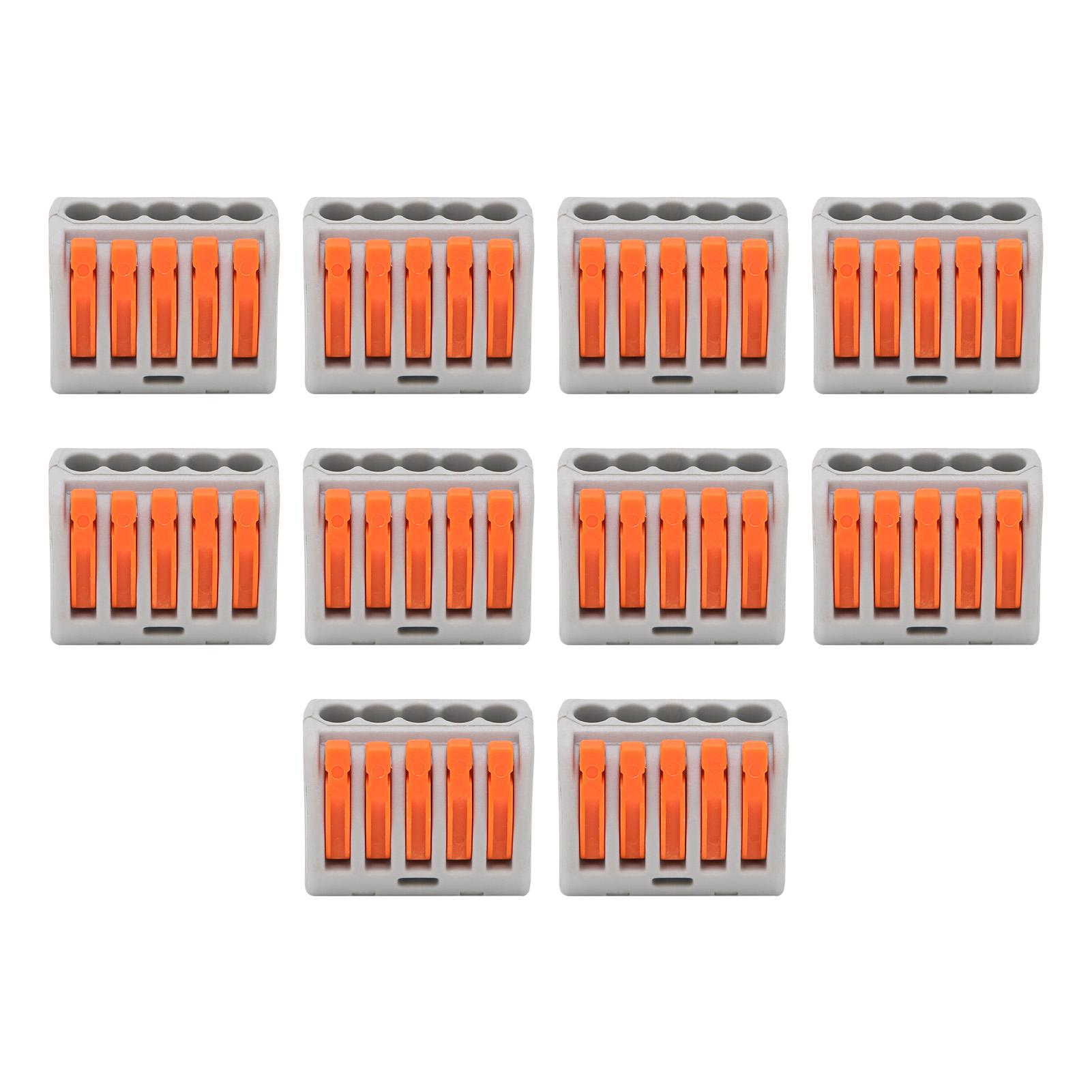 

10Pcs Wire Block Clamp Terminal Quick Conductor Flexible Hard Cable Connector PCT215