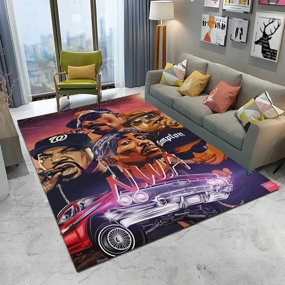 Legendární Hvězda Hip Hopový Rapper Umělecký Koberec Kobereček pro Domov Obývací Pokoj Ložnice Pohovka Dekorace Předložka, Dětský Hrací Koberec Protiskluzová Podložka na Podlahu
