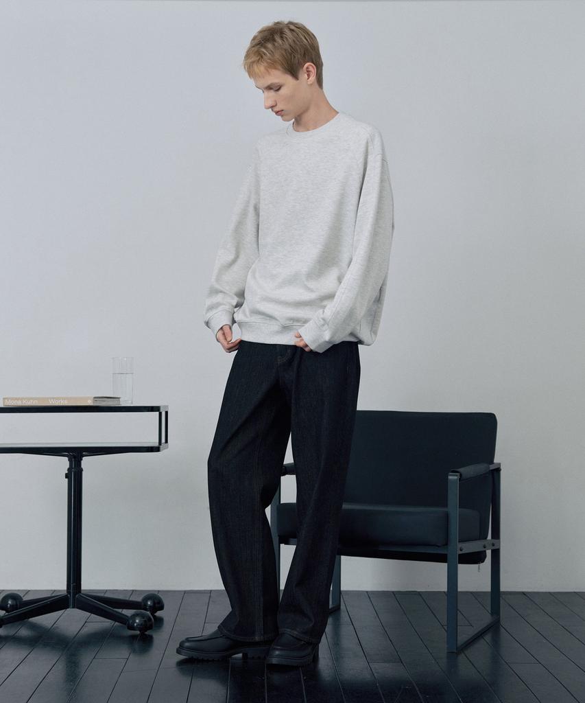 MINDBRIDGE Diagonal Oversized Oatmeal Sweatshirt