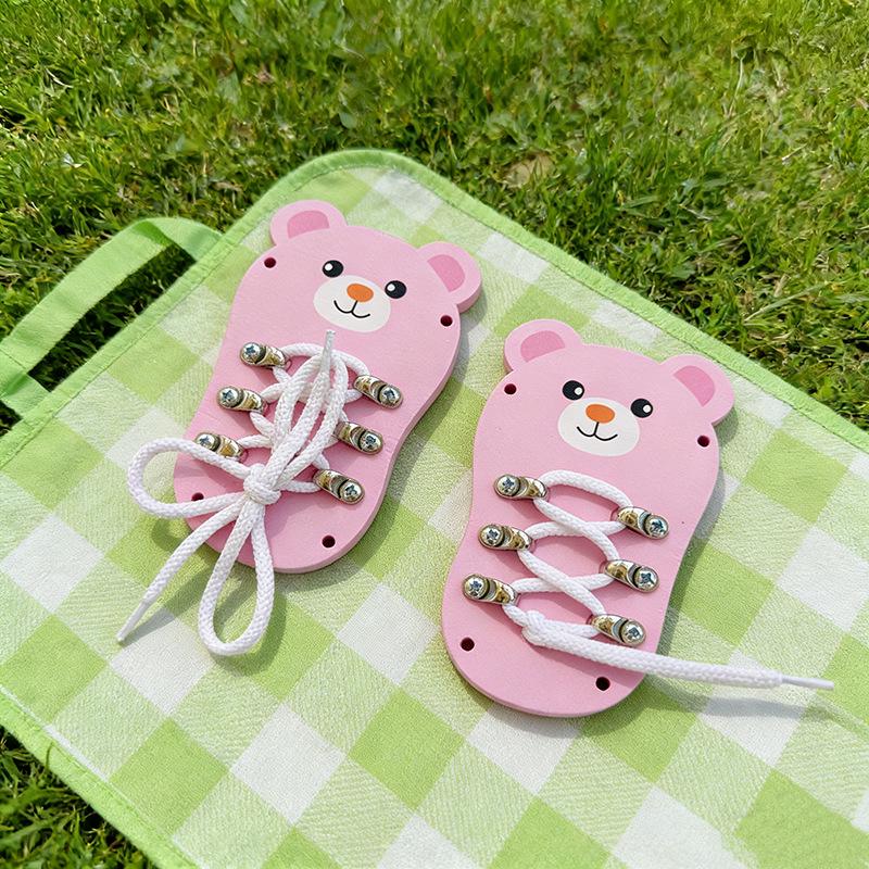 Wooden Bear Lacing & Climbing Frame Busy Board - DIY Kindergarten Teaching Aid