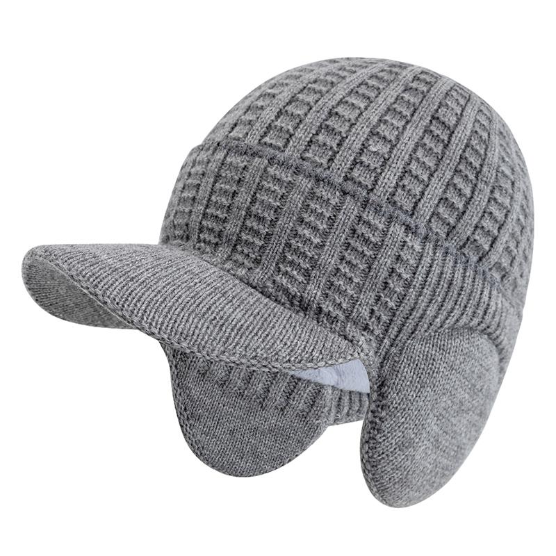 Nowy Styl Pluszowa Podszewka Futrzana Zimowa Czapka z Nausznikami Prosta Kolorystycznie Czapka Beanie Dla Mężczyzn Ciepła Czapka Zimowa Prezent dla Ojca