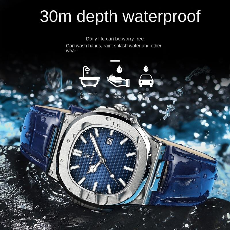 New Top Brand Ultra Thin Men's Watch New Fashion Waterproof Quartz Calendar Luminous Wristwatch