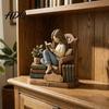 Individuelle Holz-Tischplatten-Displays Lese-Figur Ornament 2D Flache Dekorationsschilder für Buchliebhaber Künstlerische Dreidimensionale Literarische Dekoration