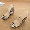 Liyke PVC Transparent Shoes For Women Wedges Slippers Summer Fashion Open Toe Snake Print Platform High Heels Sandals Female