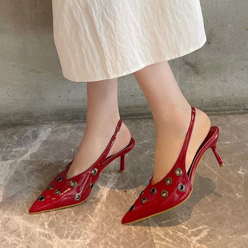 Fashion Big Size 43 Fashion Metal Women Pumps Heels Shoes New In 2025 Female Pointed Toe Footwear Party Ladies Thin High Heels Shoes