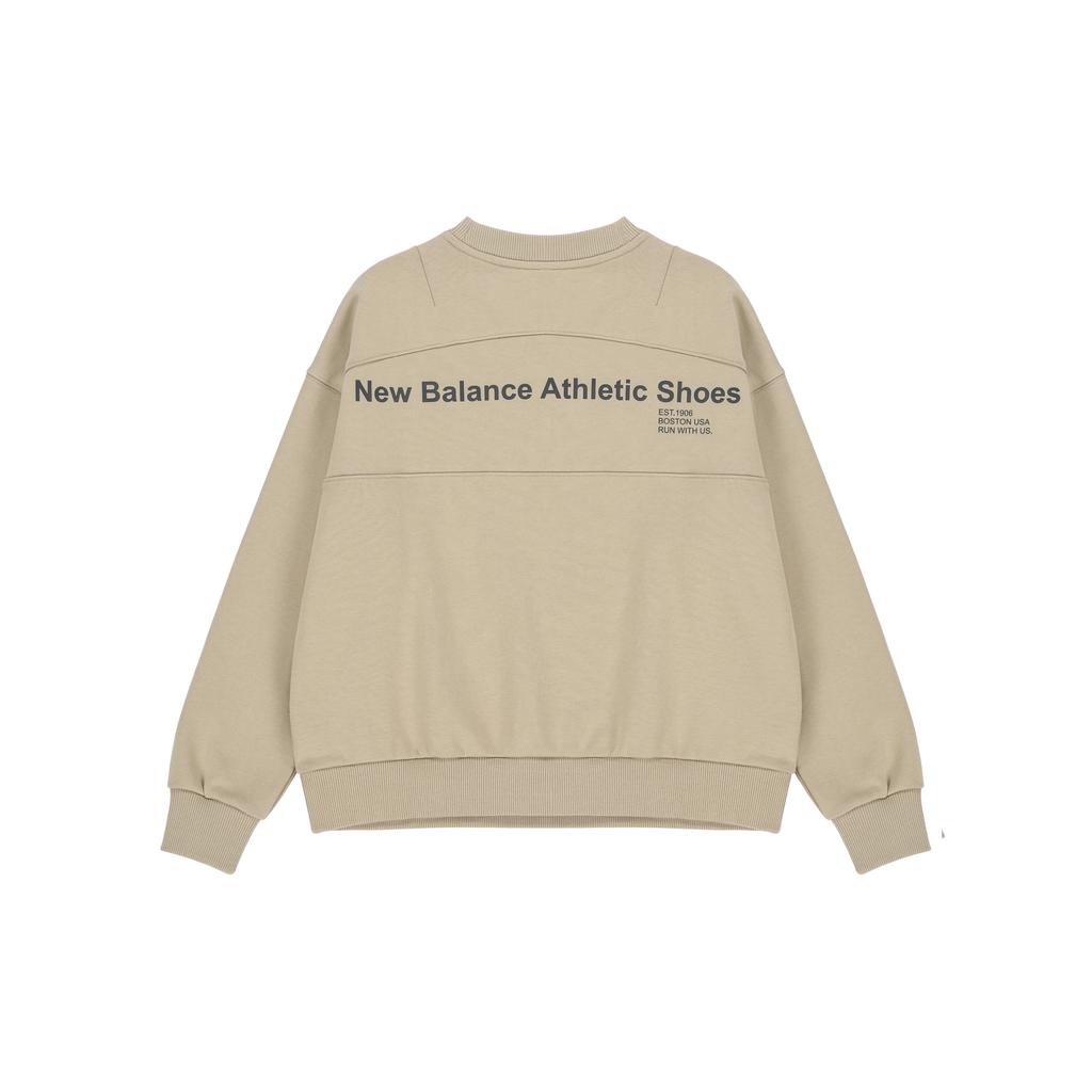 (WMNS) New Balance Alphabet Printing Sports Pullover Round Neck Khaki Hoodie Women's AWT21305-MS