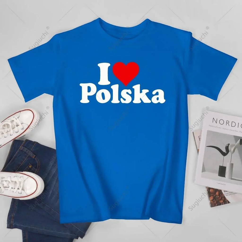 Unisex Unisex Ich liebe Polen Polska Ich liebe Polen Polnisches T-Shirt T-Shirts WoUnisex Jungen 100% Baumwolle T-Shirt