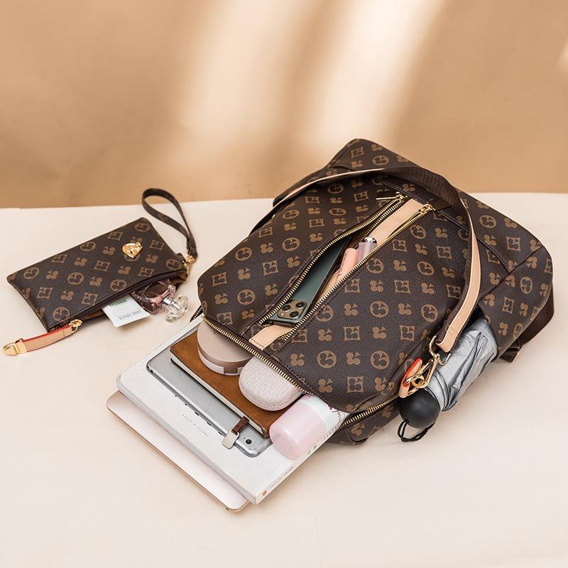 Fashion Printed Backpack Women's New Large-capacity Retro Anti-theft Backpack Multi-purpose Leisure Travel Mother and Child Bag