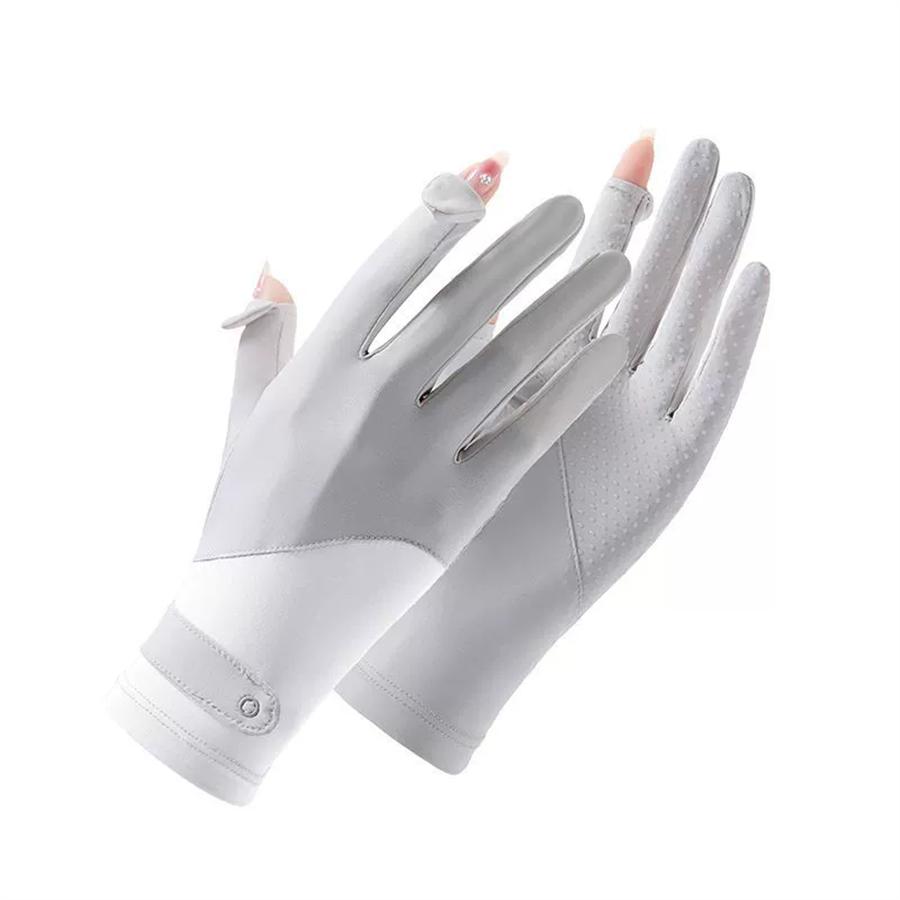 Women UPF 50+ Sun Protection Gloves, Breathable Ice Silk Gloves with Flip Touchscreen Fingers, Anti-Slip for Driving, Cycling, Outdoor