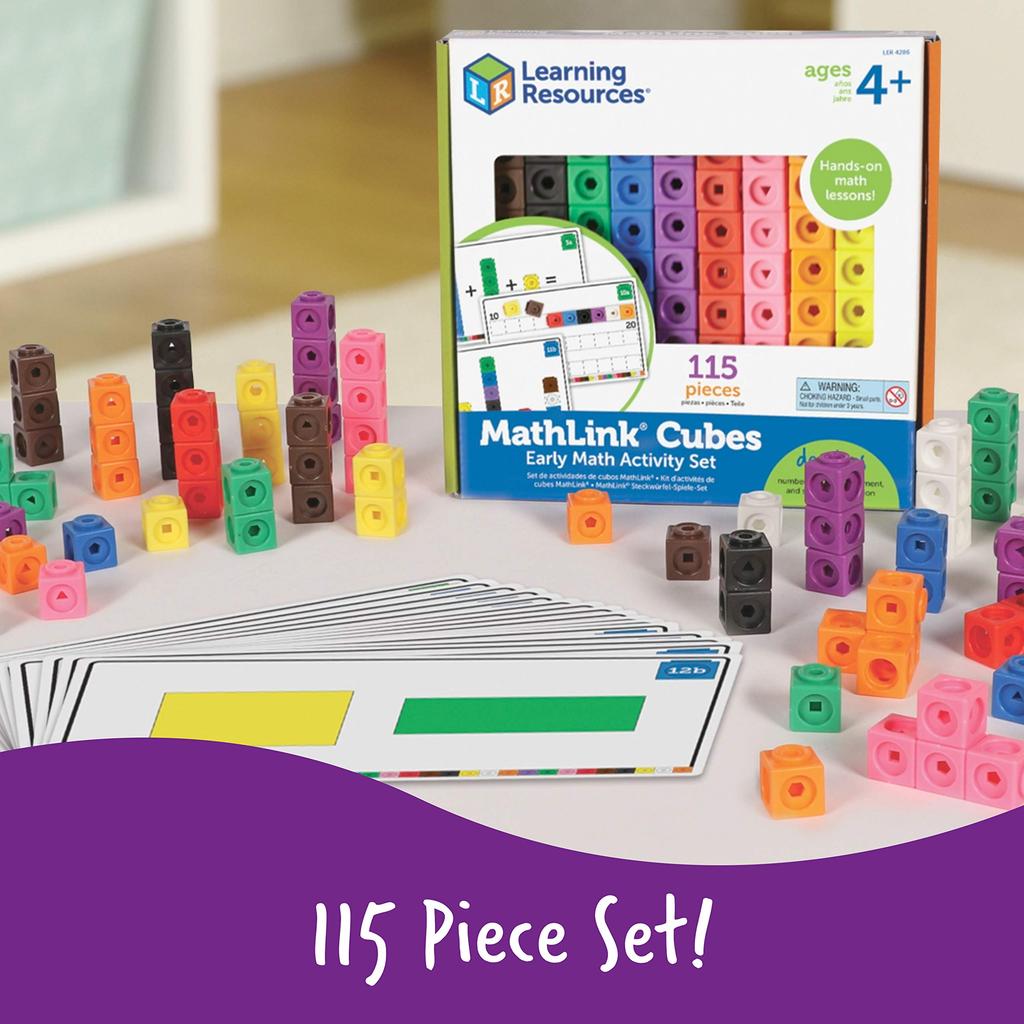 Learning Resources MathLink Series Math Activity 115 Cubes and Authentic LER4286 Set, Blocks, Product,