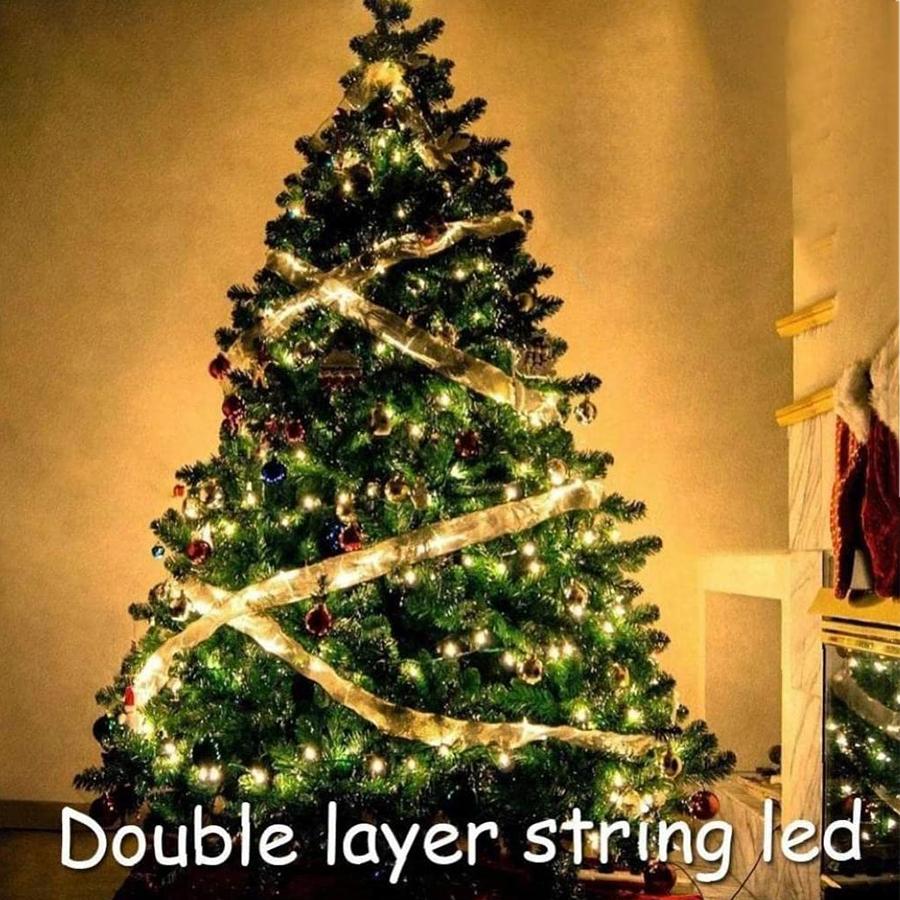 1Pcs 2M Light Strip Double Layer Fairy Light Strings LED Christmas Ribbon Bows