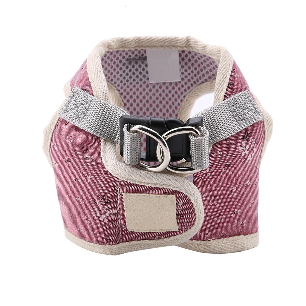 Cotton Blend Breathable Pet Cat Dog Vest Chest Strap with Pulling Rope(Red, M)