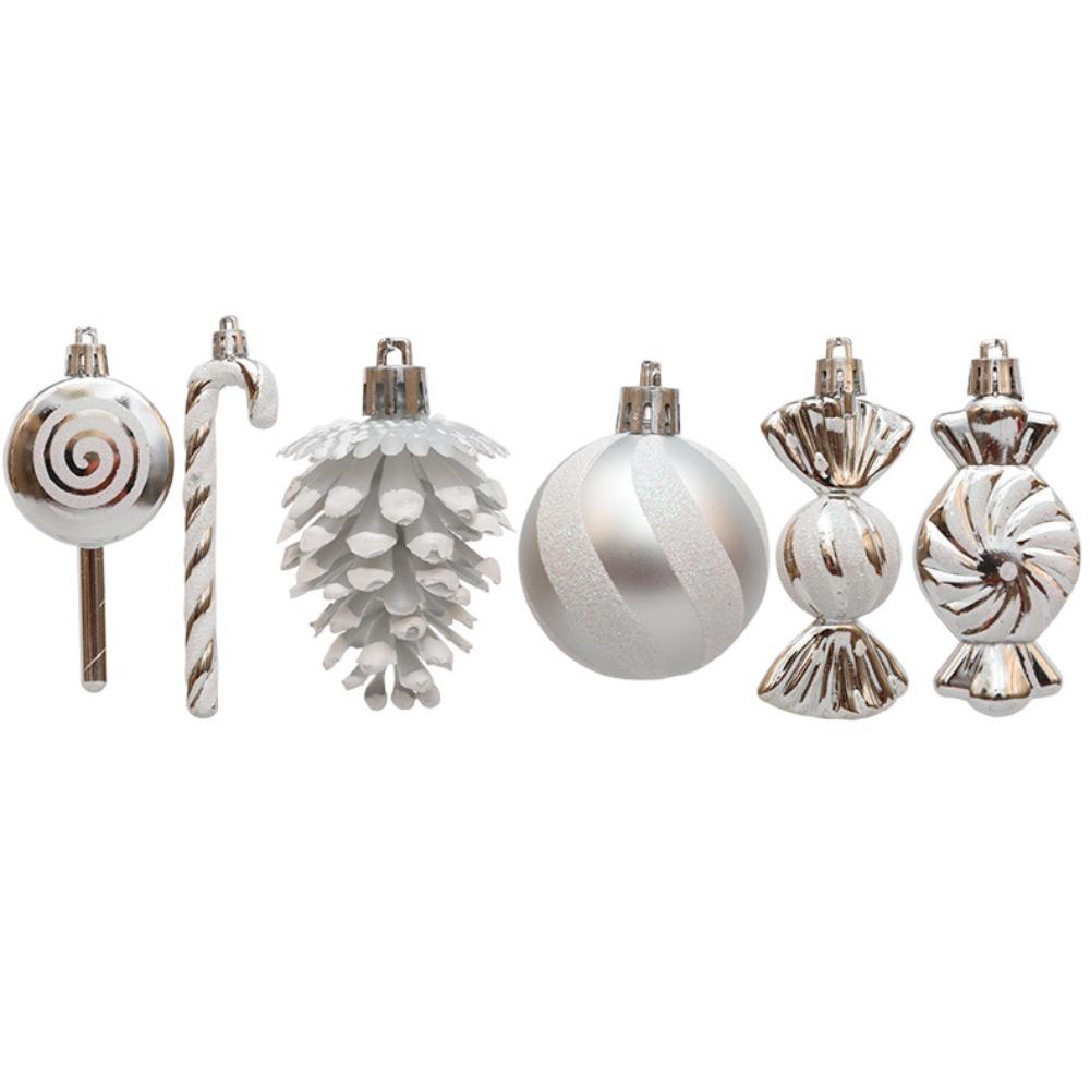 Christmas decoration set of 13, including crutches, candies, lollipops, pine cones, painted Christmas balls, Christmas tree ornaments