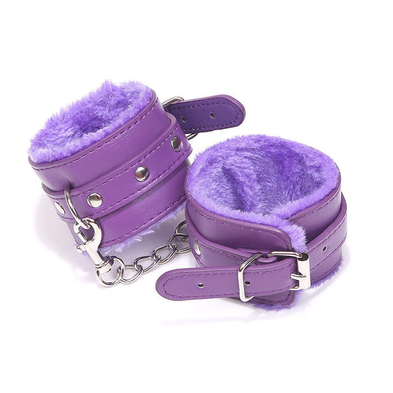 Adult sex toys PU leather plush handcuffs binding and binding handcuffs SM sex toys 18+