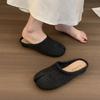 Fashion SUOJIALUN 2025 Summer New Women Slipper Fashion Split Toe Slip On Ladies Casual Mules Shoes Soft Flat Heel Outdoor Dress Slides