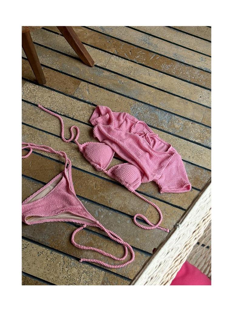 2025 Elegantes Rosa Dreiteiliges Sexy Bikini-Set für Frauen - Schicke Resort-Bademode