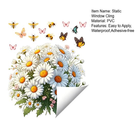 Static Window Clings Flower Butterfly Bee Wall Sticker Self Adhesive Removable Vinyl Decal