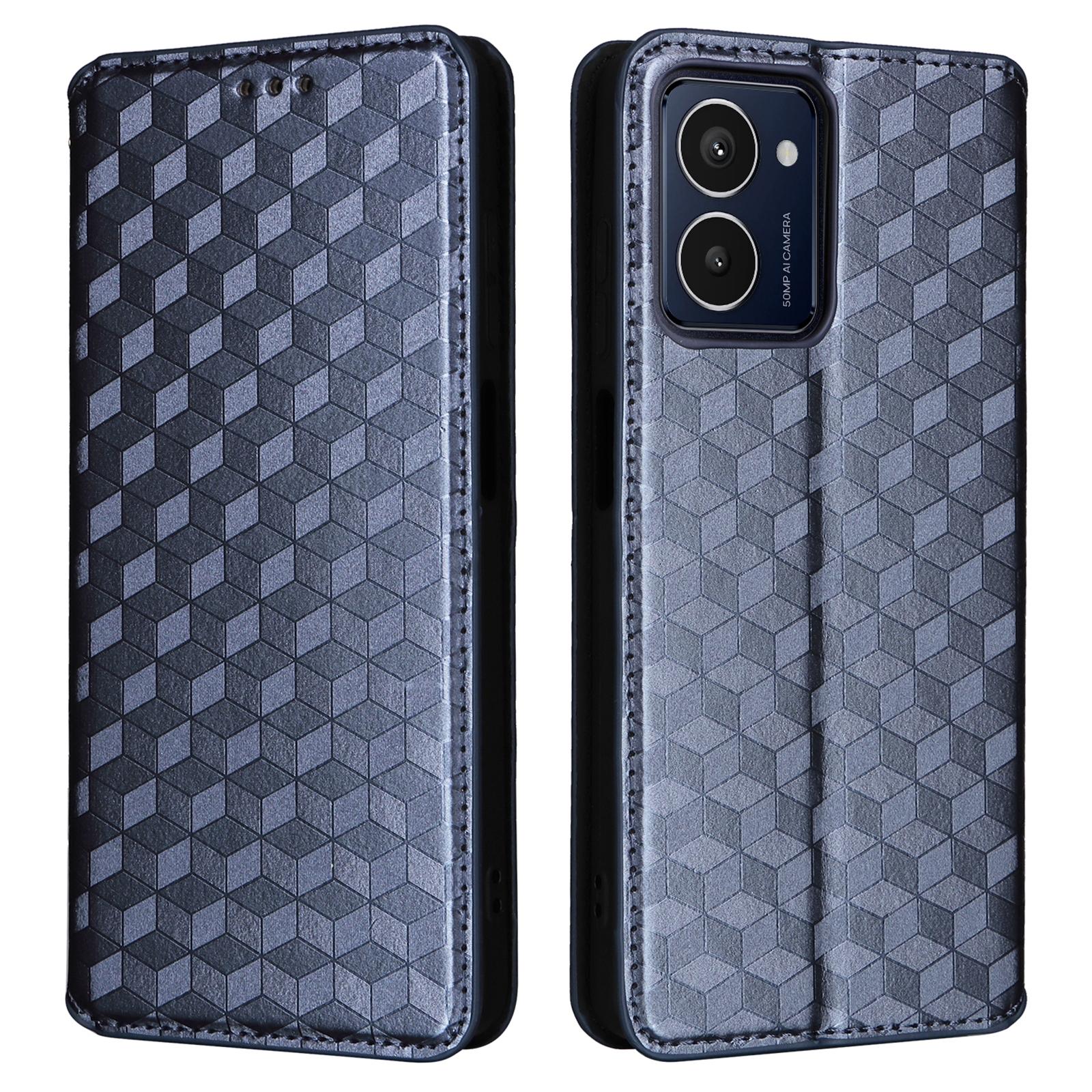 

Для HMD Pulse/Pulse Pro/Pulse+ Чохол Шкіряний Гаманець Чохол для Телефону з Ромбовидним Тисненням Blue