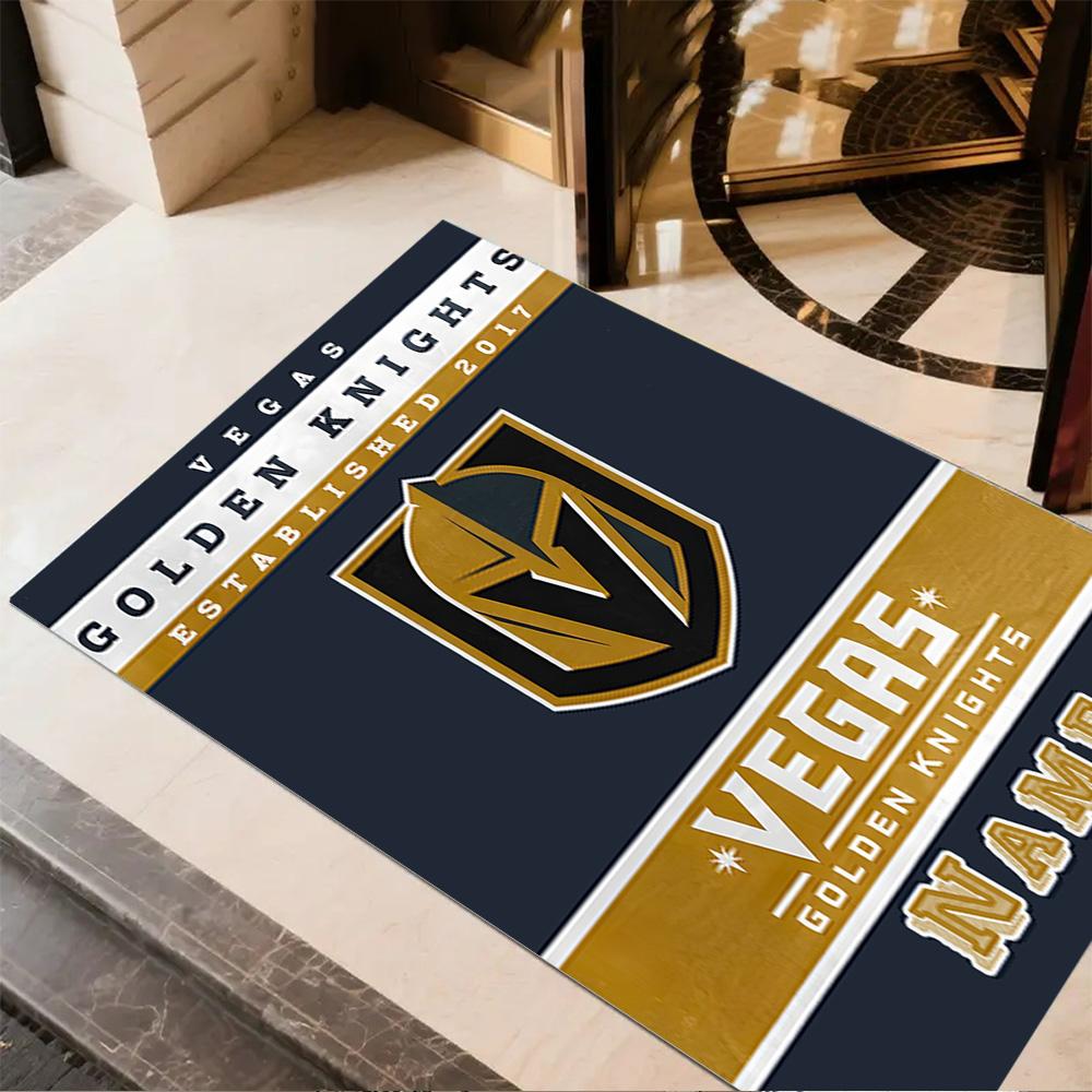 Golden Knights Vegas Pride Personalized Name Area Rug Design for Hallway Dormitory Game Room Living Rooms Antislip Carpet Decorate Offices
