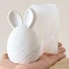 Gestreiftes Muster Hase Duftkerzenform Oster-Serie 3D Hasenformen Handwerk DIY