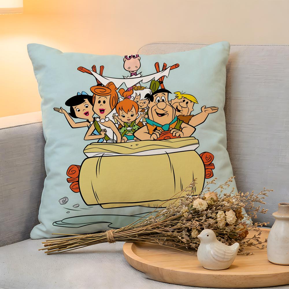 Cushion Cover Linen SkinFriendly Soft Decorative Case For Sofa Home Decor Cartoon FFlintstones Anime Classic Pillow cover