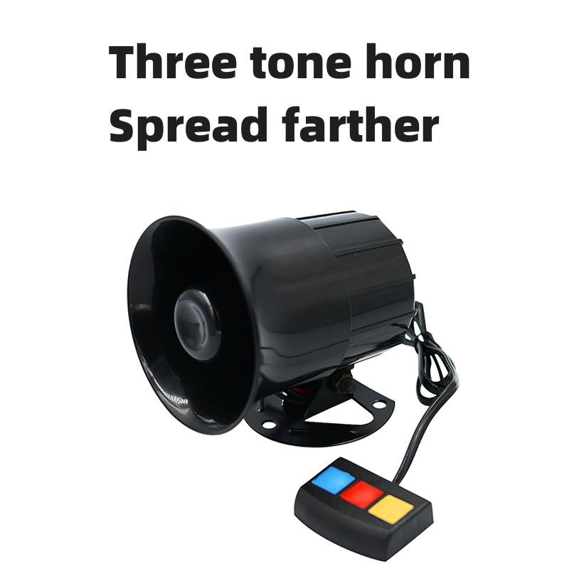 New 12V 3 Tone Sound Loud Car Horn Motorcycle Warning Alarm Police Fire Siren Horn Speaker Automotive Accessories Moto 20W