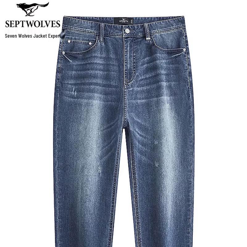 SEPTWOLVES Men s Straight-Fit Cotton Blend Jeans 28A