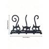 Black Metal Cat Hooks, Cute Kitten Wall Decor, Space Saving Wall Hooks for Hats Bags Towels, Entryway Bedroom Office Organization