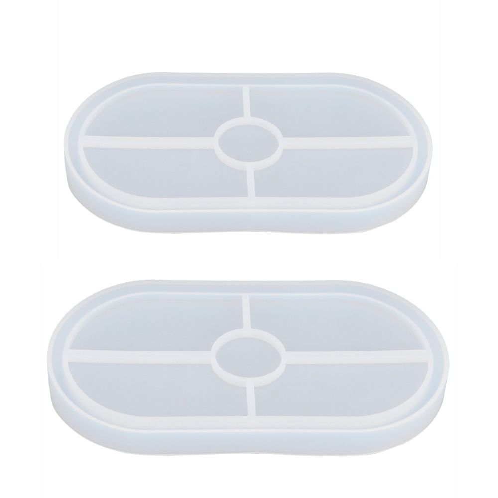 Raised Rim Oval Resin Tray Mold Oval Shape DIY Silicone Mold Silicone Tray Mold Tea Coaster