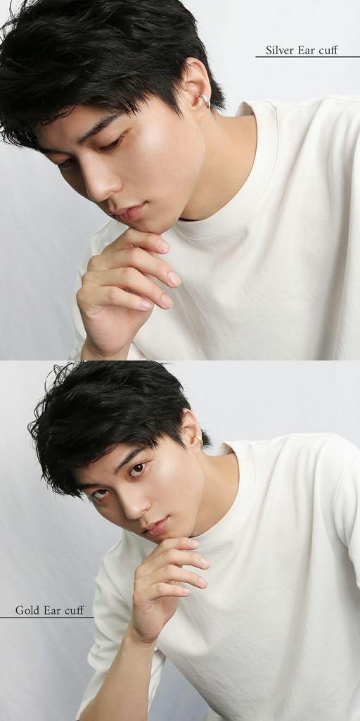 [Shinjuku Gin no Kura] NARRATIVEPLATOON Streamline Ear Cuff, Silver, 1 Piece, Single Ear, 925 Sterling Silver, Narrative Platoon Gold