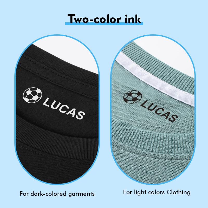 Children's Name Seal Custom Double -layer black and white ink Student's Stamp Kindergarten Clothes Waterproof Name StickerStamp