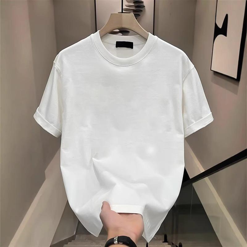 Heavy cotton short-sleeved T-shirt men's summer fashion printing loose and versatile half-sleeved T-shirt men's clothing