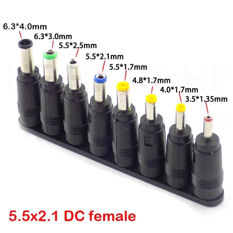 5,5x2,1mm für Notebook Laptop DC Stromladegerät Netzteil Adapter Spitzen Stecker Buchse zu 8 Stecker für Laptop Notebook