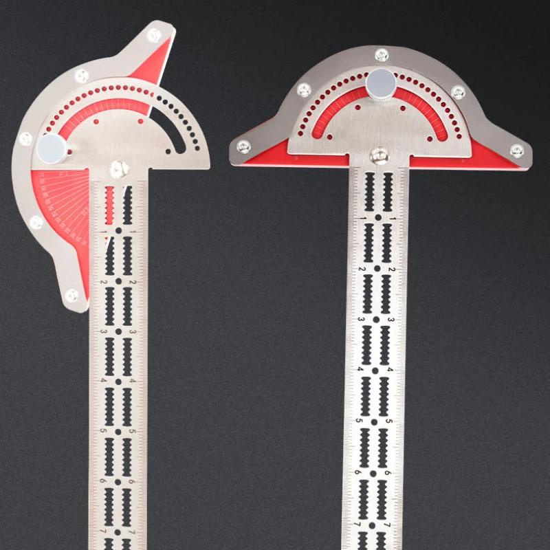 Woodworking Ruler Edge Ruler Stainless Steel Scale Clear Angle Measuring Tool