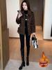 Fluffy 2025 Elegant Leopard Print Woolen Jacket - Women's Versatile Warm Top