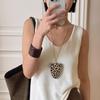 Halskette Brillenhalter aus Samt mit Leopardenmuster und Magnetverschluss - Damen Reiseaufbewahrungs-Lanyard und Pulloverketten-Accessoire